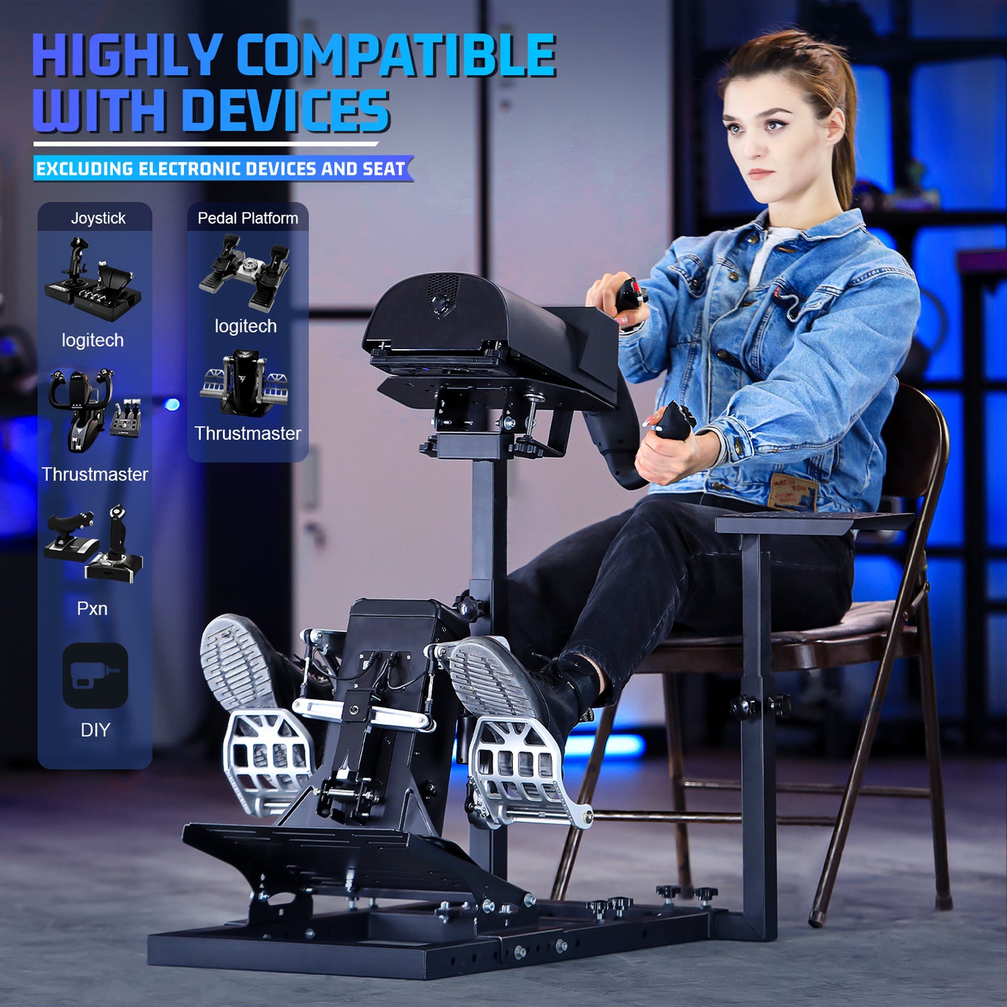 Marada Sim Racing Wheel Stand Adjustable Upgrade Fits for Logitech G29, G920, G923, Thrustmaster T150, T80 Wheels and Pedals NOT Included