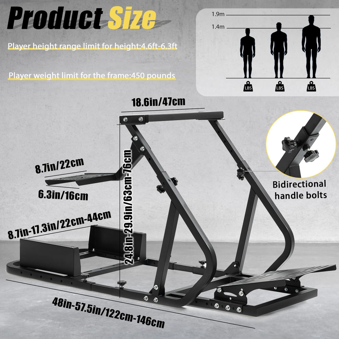 Marada G29 Stable Racing Simulator Cockpit Compatible with Thrustmaster/Logitech/PXN/Fanatec T300RS, T500RS, G25, G27, G923, G920, Adjustable Mount Steering Wheel, Pedal, Handbrake Not Included