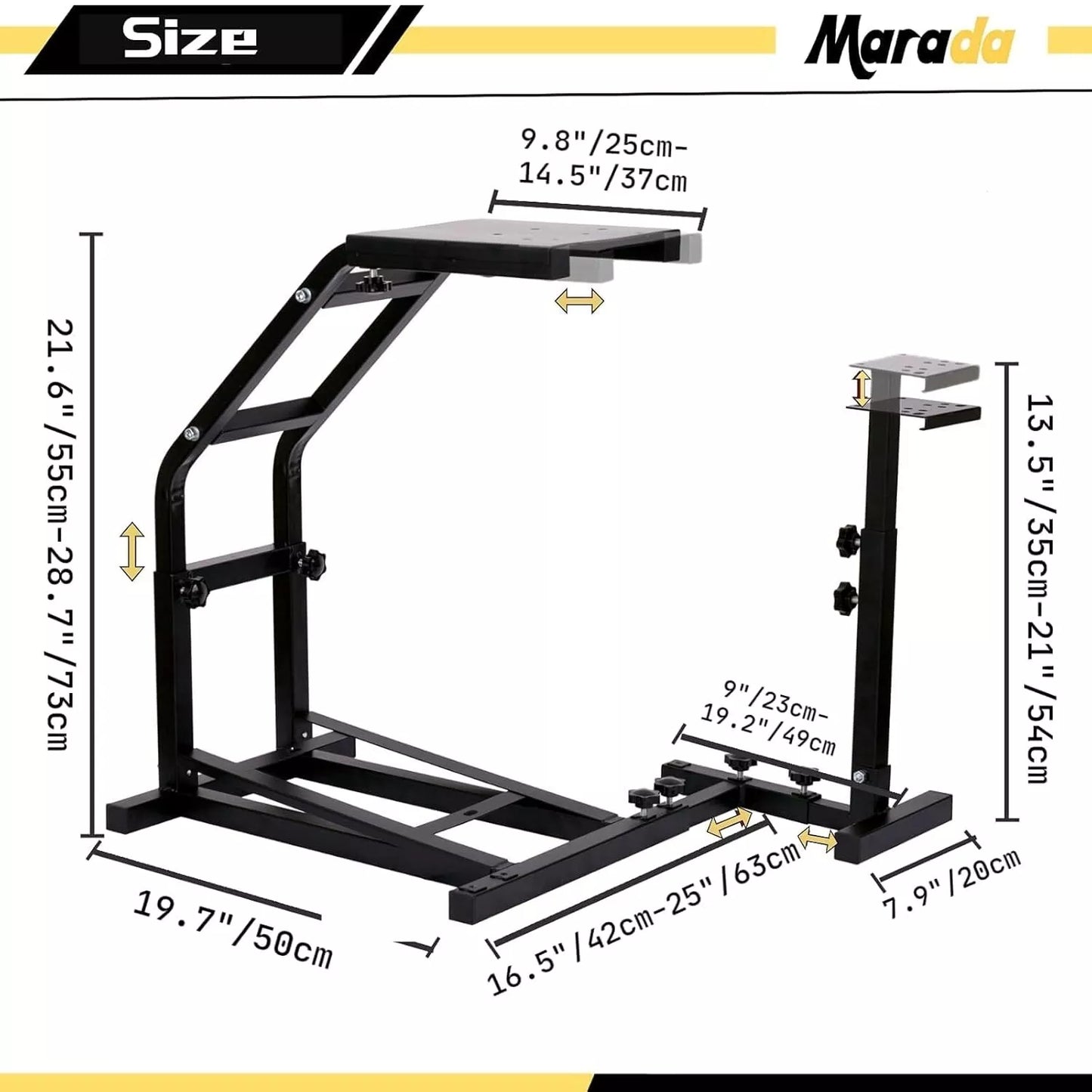 Marada Racing Wheel Stand with V2 Support Game Support Stand Up Simulation Driving Bracket for Logitech G29, G27 and G25 Racing Simulator Steering Wheel Stand Without Wheel and Pedals