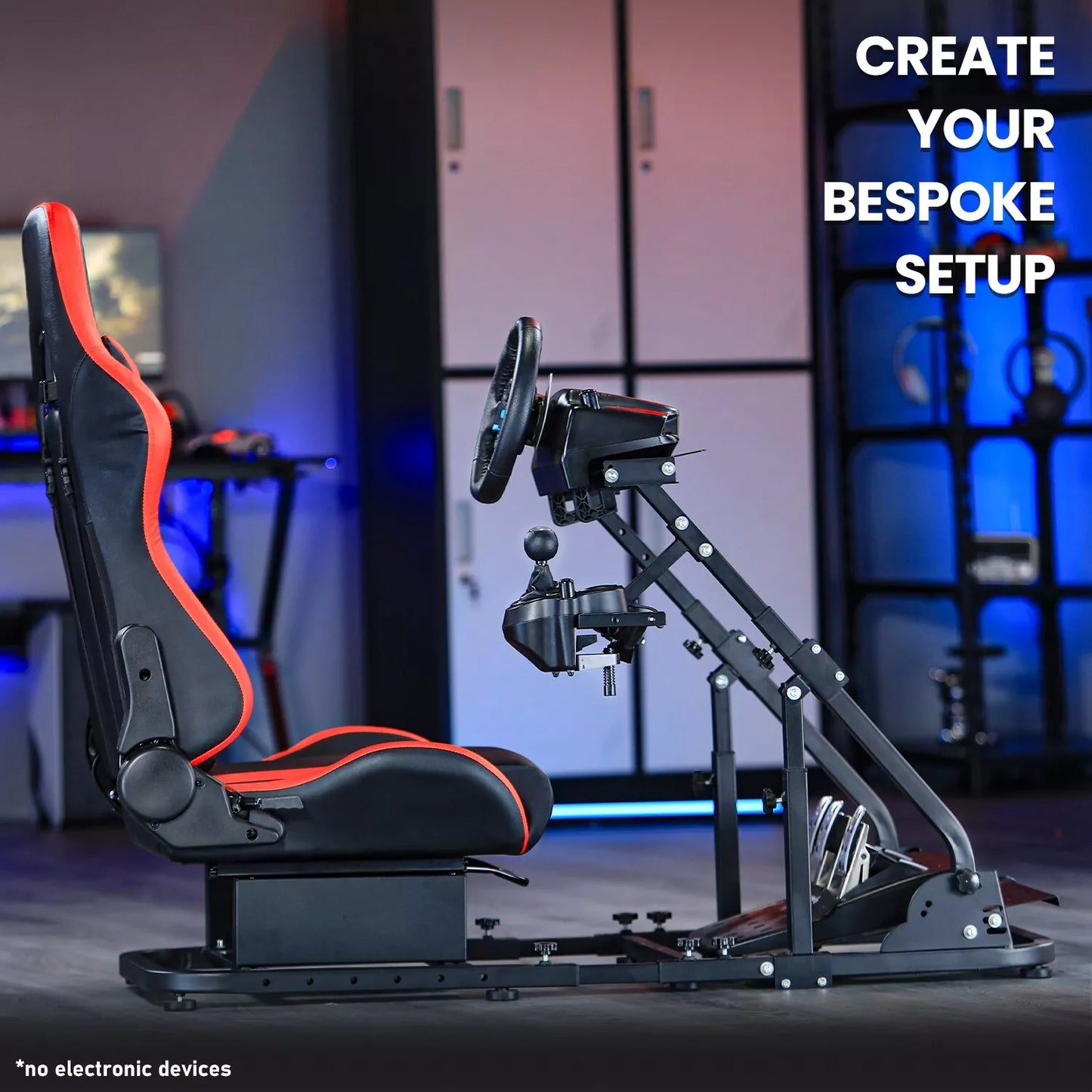 Marada Racing Sim Cockpit Stand with Red Seat Fit Logitech G29 G920 G923 GPRO