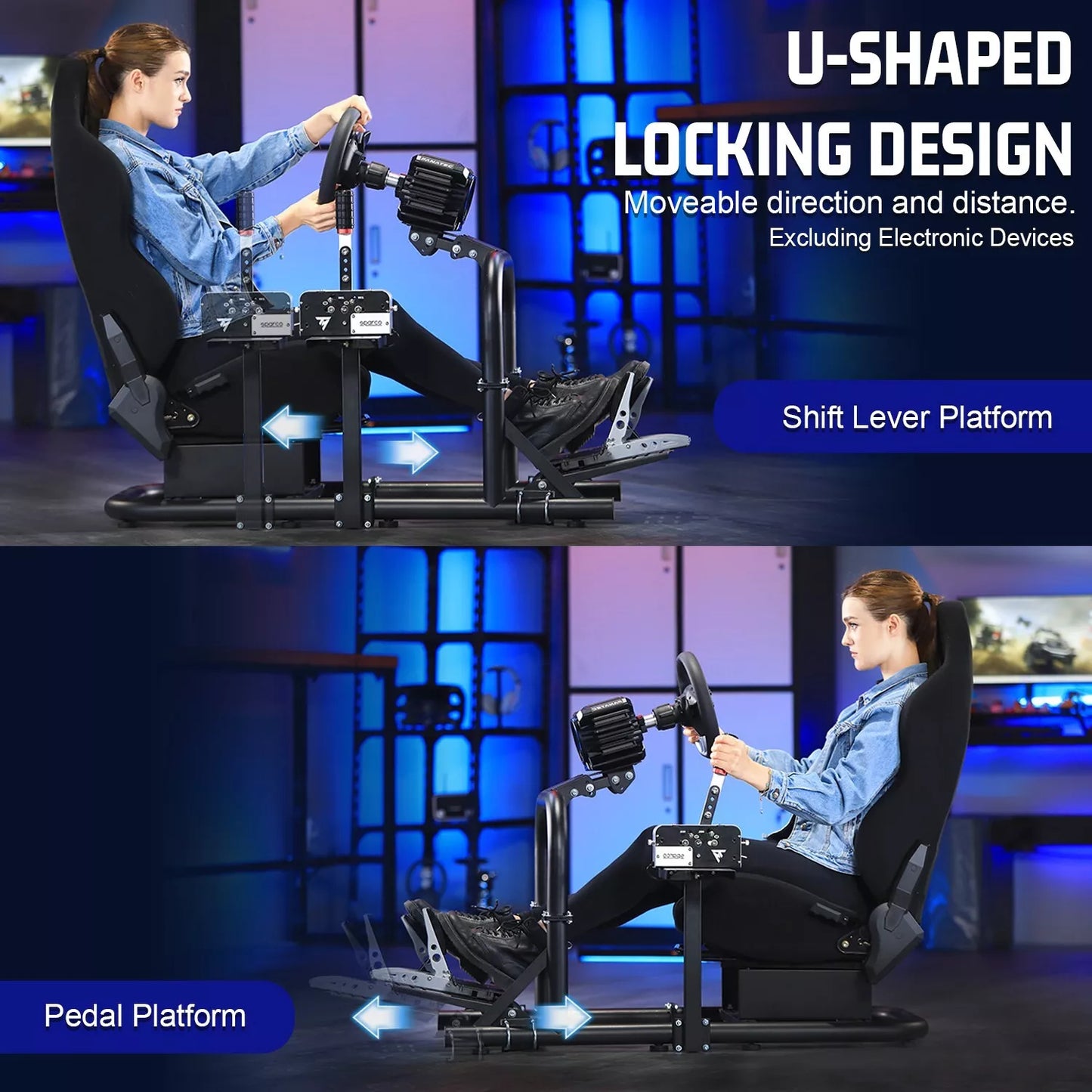 Marada G920 Racing Simulator Cockpit Frame Large Round Tube Stable and Adjustable Racing Wheel Stand Fit for Logitech G25 G27 G29 G920 Thrustmaster T80 T150 Wheel, Pedals and Shifter Not Include(with Seat) Visit the Marada Store
