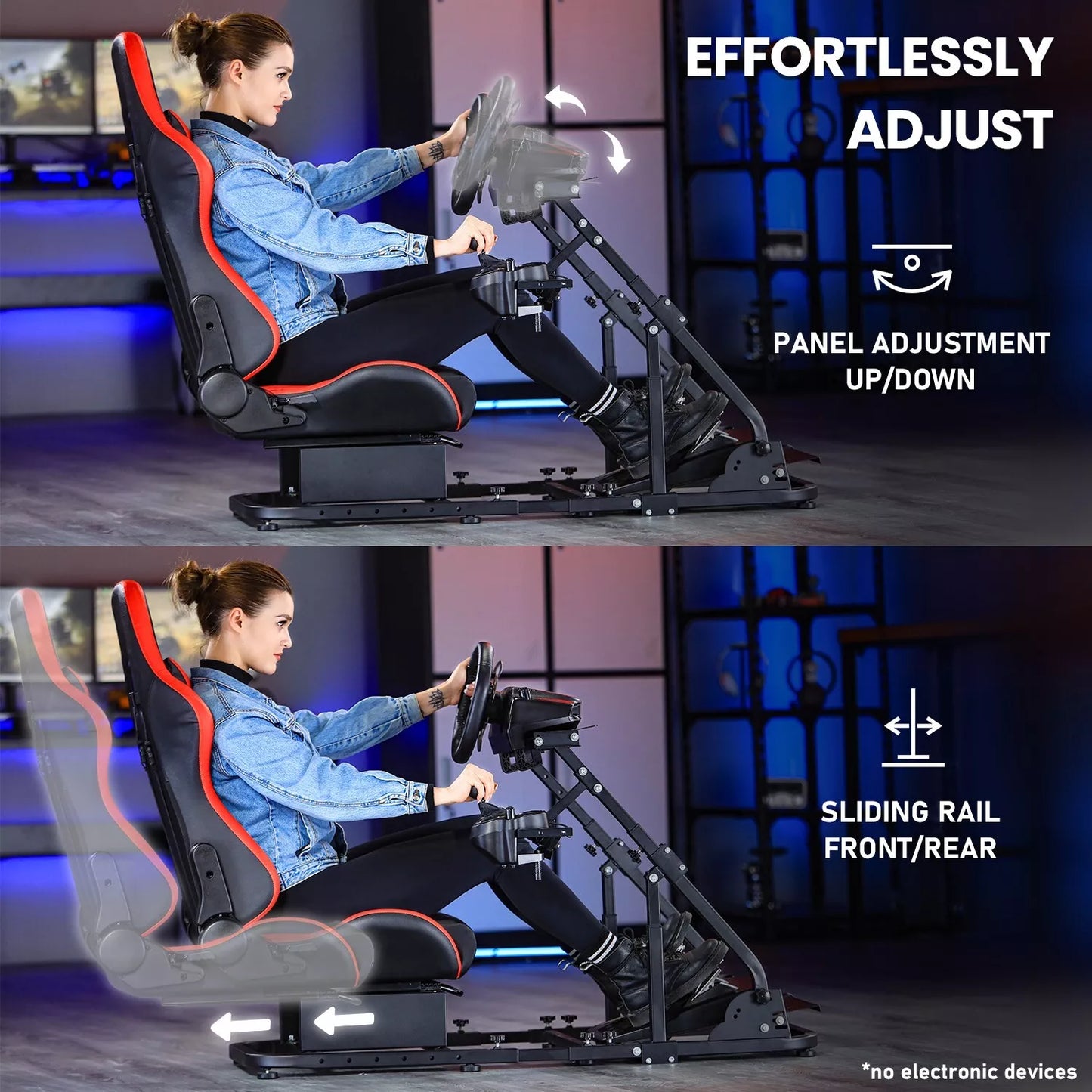 Marada Racing Sim Cockpit Stand with Red Seat Fit Logitech G29 G920 G923 GPRO