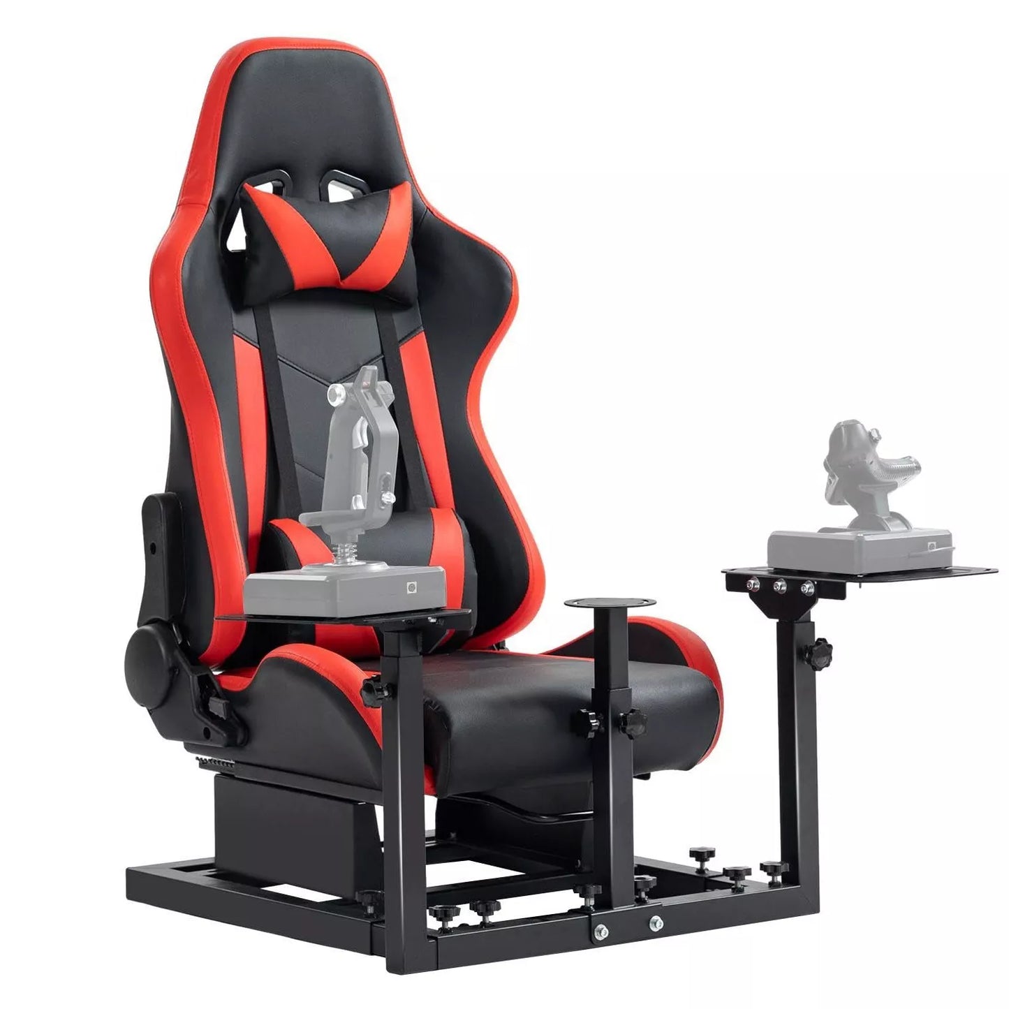 Marada Racing Flight Game Mount with Red Seat Compatible with Thrustmaster A10C Hotas Warthog Adjustable Throttle,Joystick,Keyboard not included