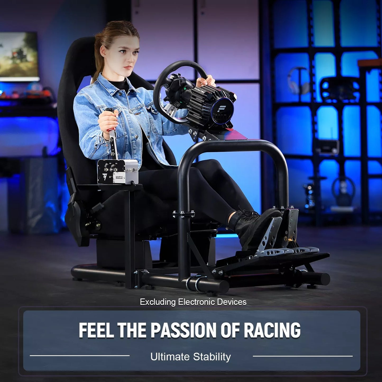 Marada G920 Racing Simulator Cockpit Frame Large Round Tube Stable and Adjustable Racing Wheel Stand Fit for Logitech G25 G27 G29 G920 Thrustmaster T80 T150 Wheel, Pedals and Shifter Not Include(with Seat) Visit the Marada Store