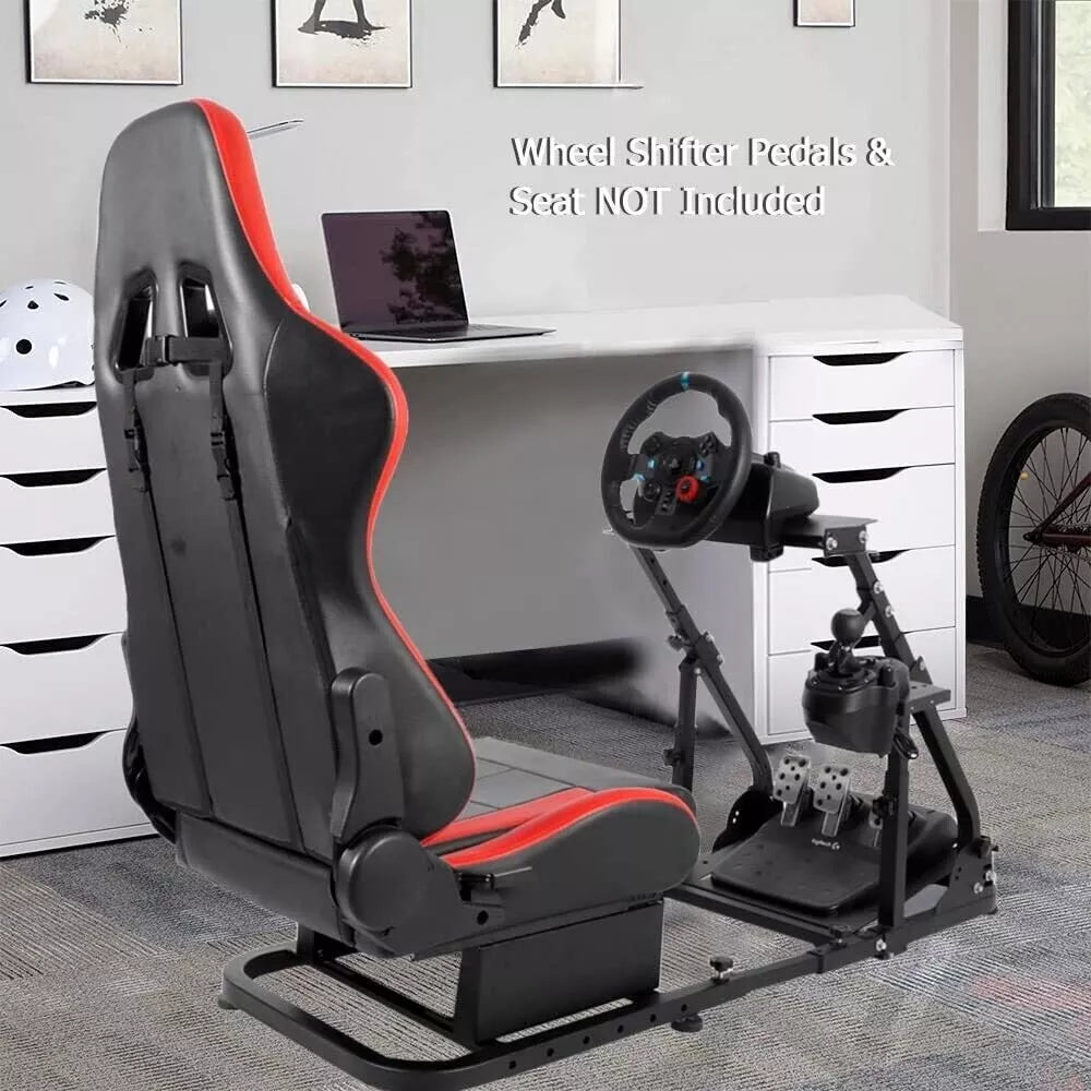 Marada Simulator Stand Cockpit Height Length Aadjustable Support for Logitech G27 G29 G923 and G920 Racing Wheels, Thrustmaster T80 T150 T300RS Wheel & Pedals Not Included