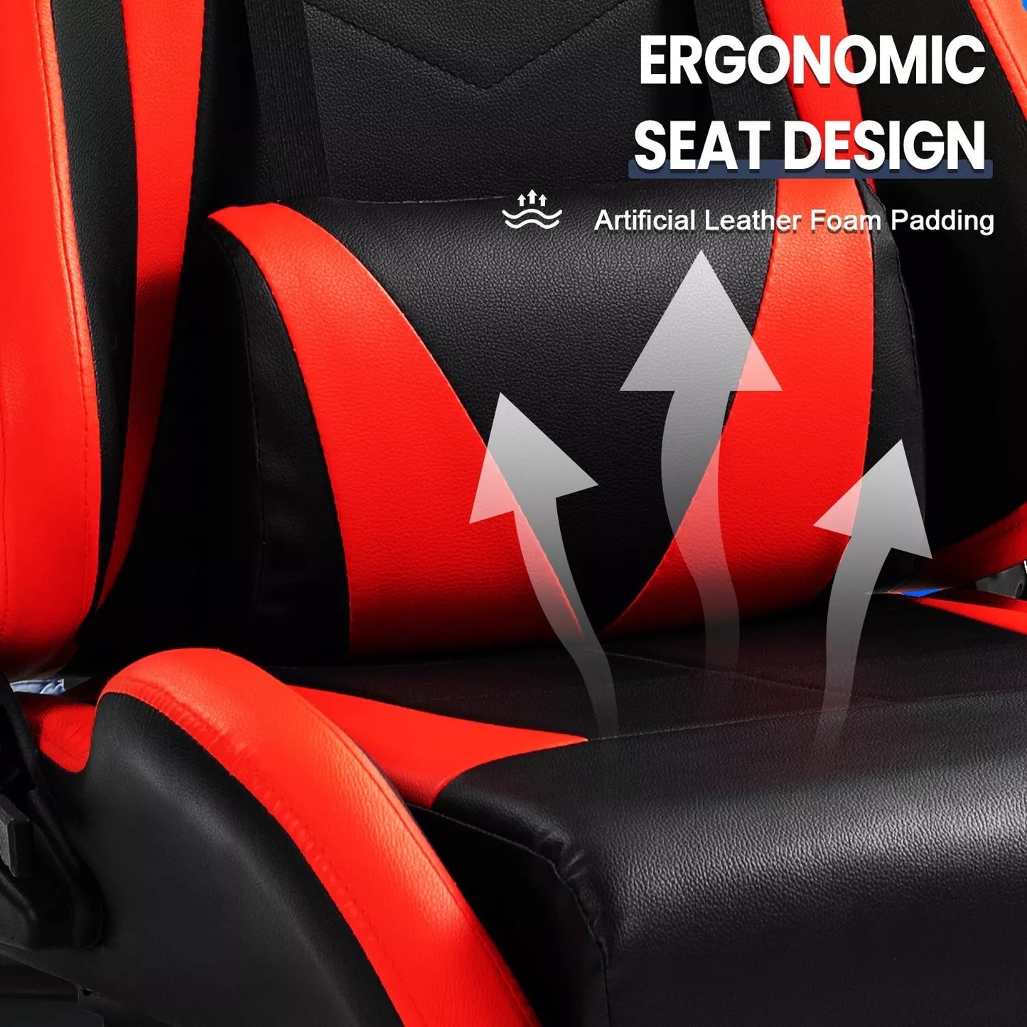 Marada Racing Sim Cockpit Stand with Red Seat Fit Logitech G29 G920 G923 GPRO