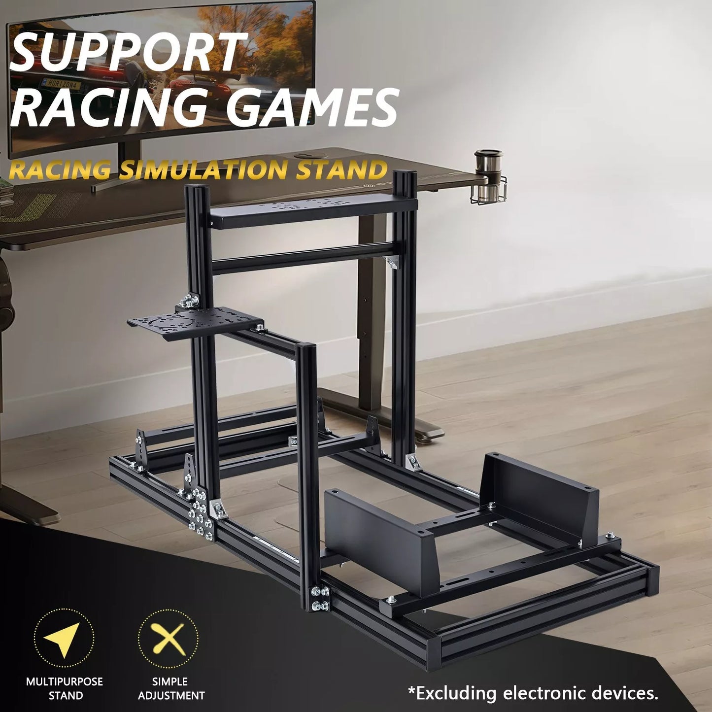 Marada Adjustable Aluminum Profile Racing Simulator Cockpit Fit For Logitech G29