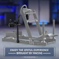 Adjustable gearshift platform accessory for the 4080 Aluminum Alloy Racing Simulator Cockpit features a handbrake gearshift lever bracket with front-to-back and left-to-right sliding micro-adjustment