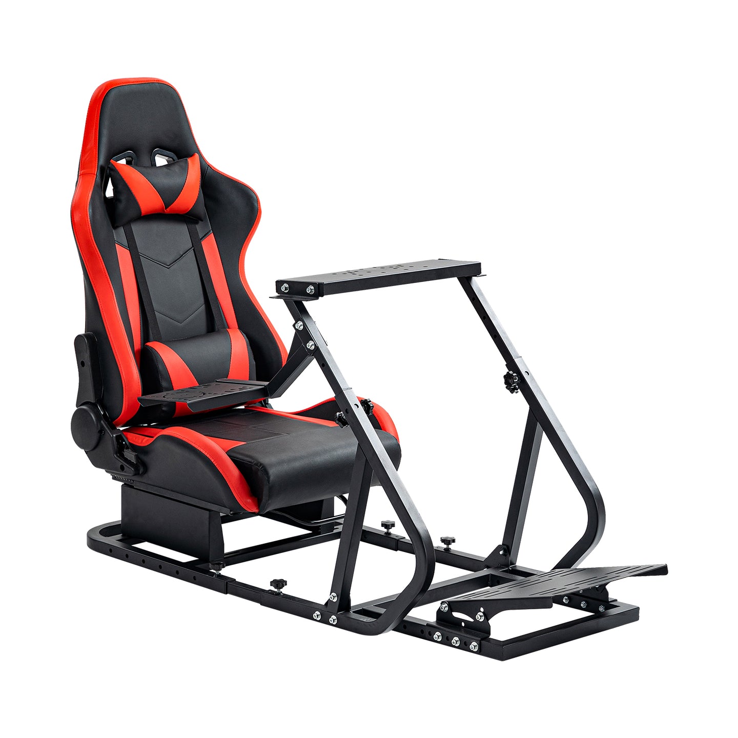 Marada G923 Racing Simulator Cockpit with Red Seat Compatible with Thrustmaster, Logitech,PXN, Fanatec Adjustable Mount Steering Wheel, Pedal, Handbrake Not Included