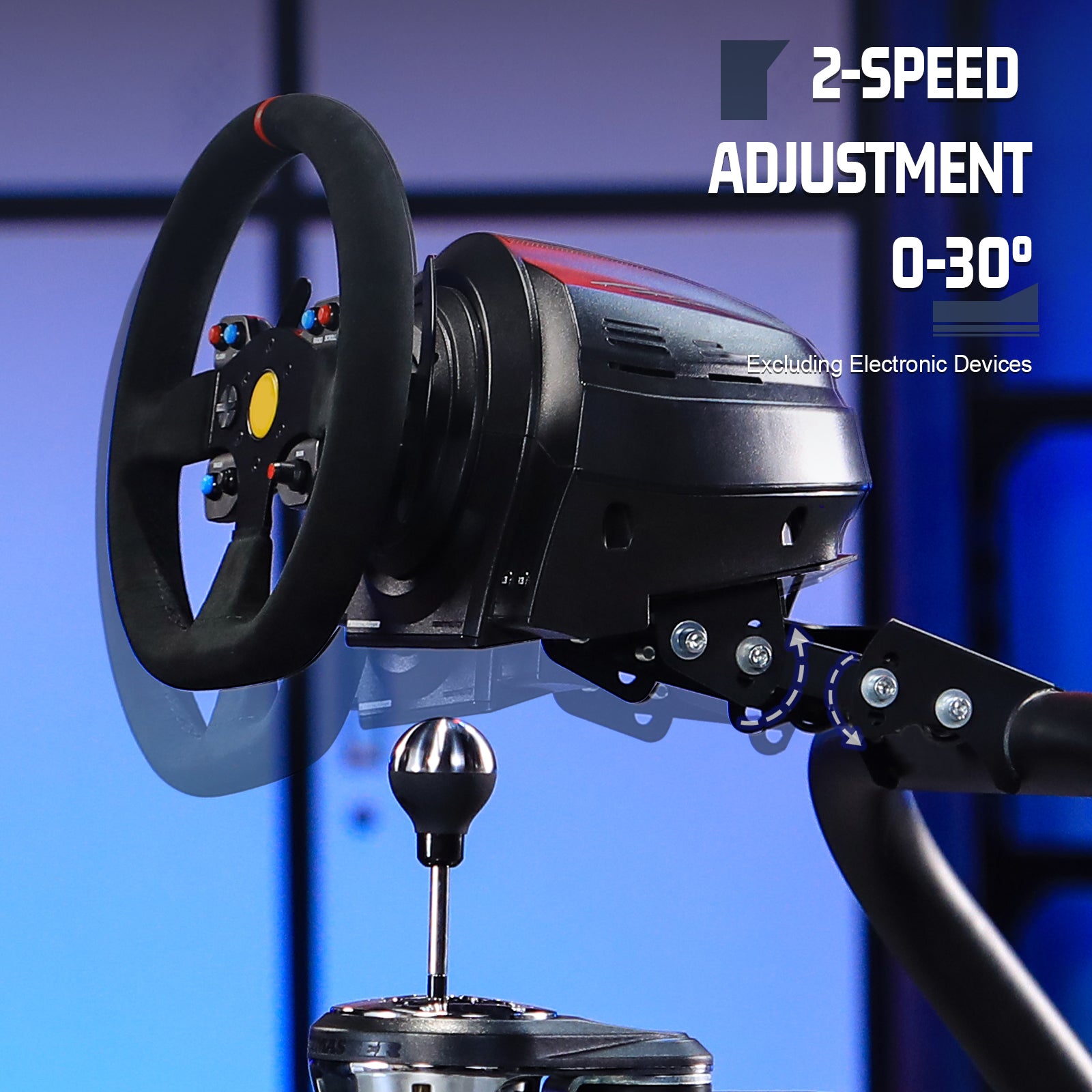 Marada Racing Cockpit Frame Upgrade Stable Racing Wheel Stand Adjustable Fit for Logitech G25 G27 G29 G920 Thrustmaster T80 T150 Fanatec Wheel, Pedals,and Shifter Not Include