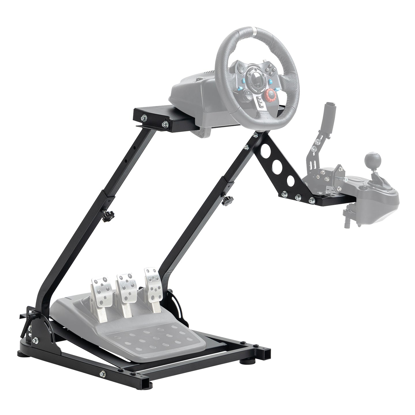 Marada Racing Wheel Stand Height Adjustable with UPGRADE SHIFT LEVER for Logitech G25, G27, G29, G920, G923, Thrustmaster TMX, T80, Gaming Steering Simulator Cockpit Wheel and Pedals Not Included