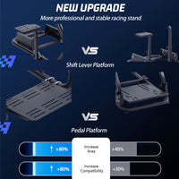 Marada Racing Wheel Stand (Cockpit 54) Adjustable Fit for |Logitech G25 G27 G29 G920 |Thrustmaster T80 T150 | Fanatec with Black Racing Seat Wheel, Pedals,and Shifter Not Include