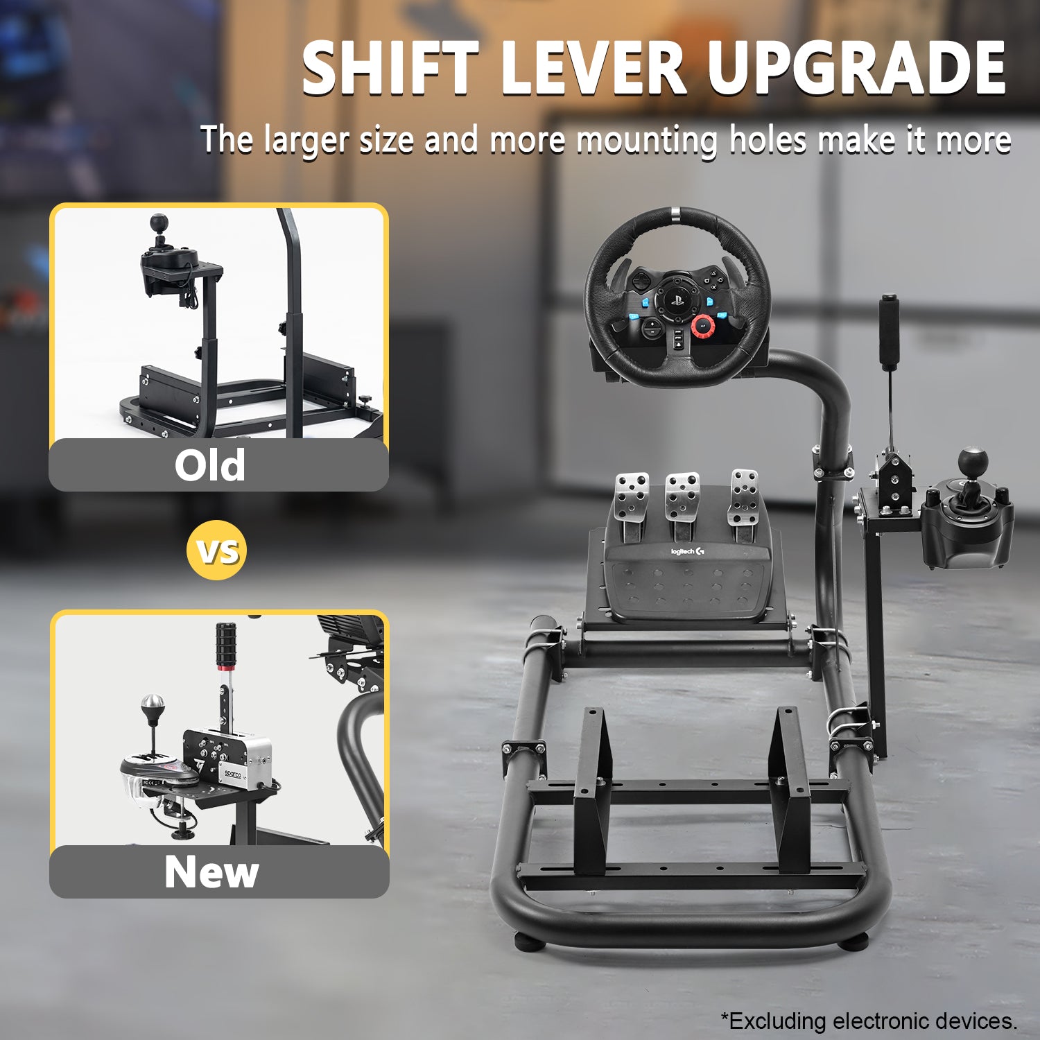Marada Pro Racing Simulator Cockpit Stand Adjustable Fit for Logitech G25 G27 G29 G920