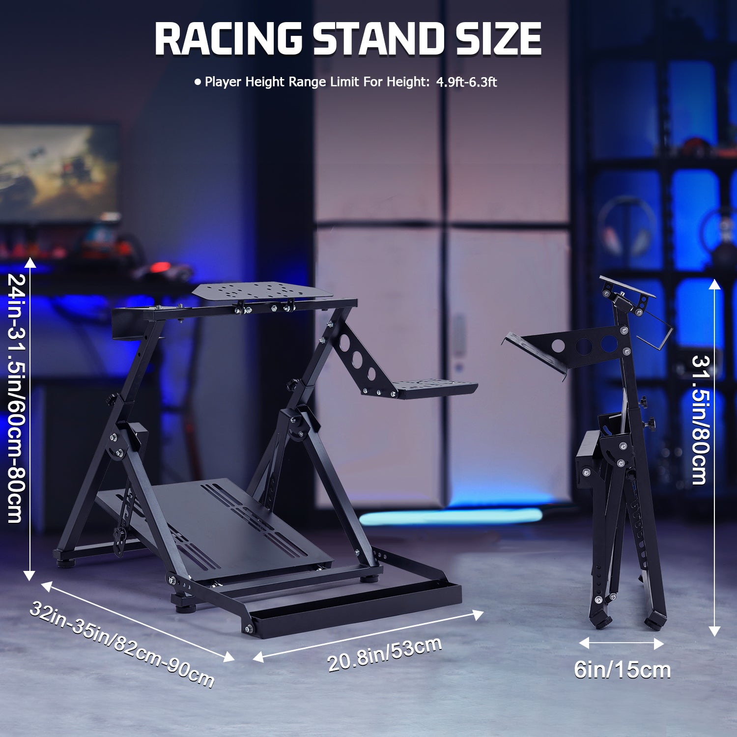 Marada G29 Racing Wheel Stand Sim Cockpit Fit Logitech G920 G923 Only Stand