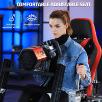 Marada 4080 Aluminum Alloy Racing Cockpit – Stable F1-Style Simulator Stand with Ergonomic Red Seat for Logitech/Thrustmaster/Fanatec Wheels. (Electronics Not Included)