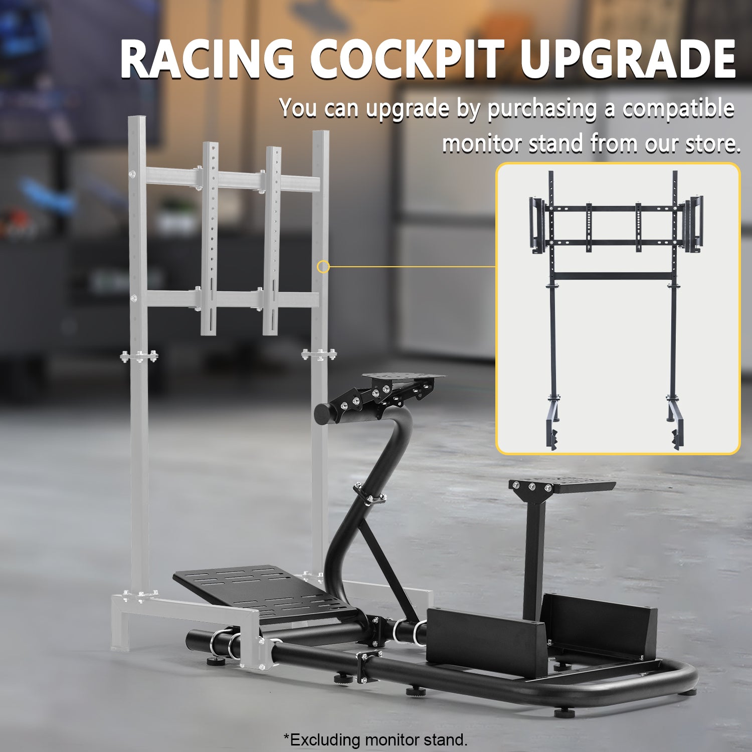Marada Pro Racing Simulator Cockpit Stand Adjustable Fit for Logitech G25 G27 G29 G920