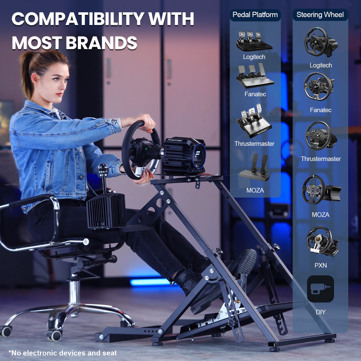 Marada G29 Racing Wheel Stand Sim Cockpit Fit Logitech G920 G923 Only Stand