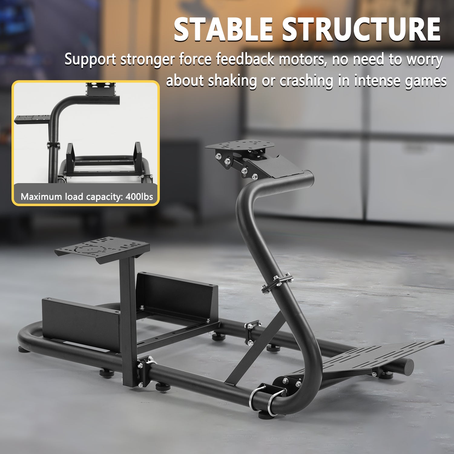 Marada Pro Racing Simulator Cockpit Stand Adjustable Fit for Logitech G25 G27 G29 G920