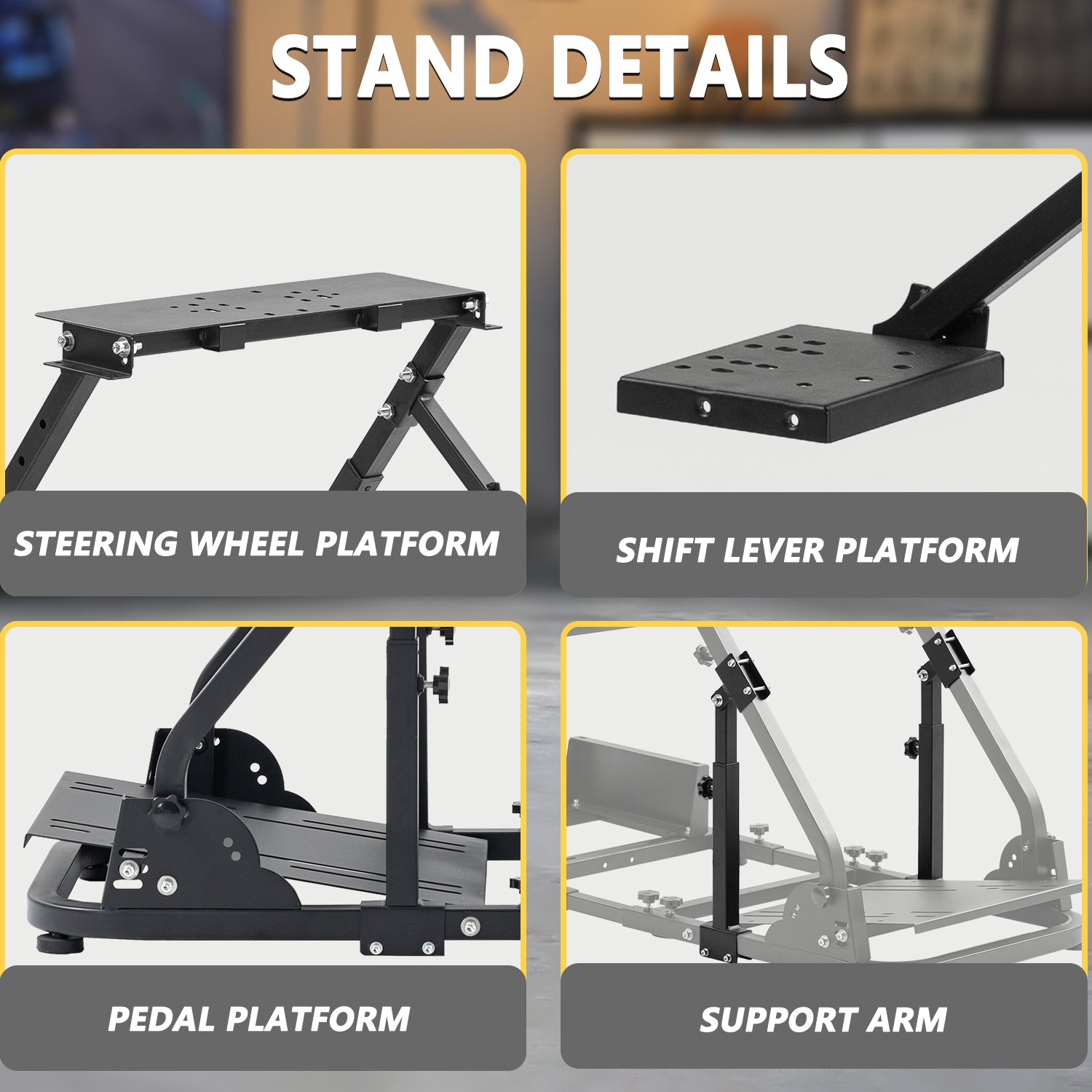 Marada Stable Racing Simulator Cockpit Stand Fit for Logitech G27 G29 G923 G920 Thrustmaster T80