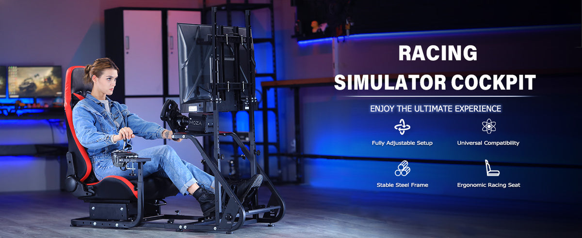 Marada Sim Rig Marada Racing Simulator Cockpit Frame with Monitor Stand, Gear Mount,