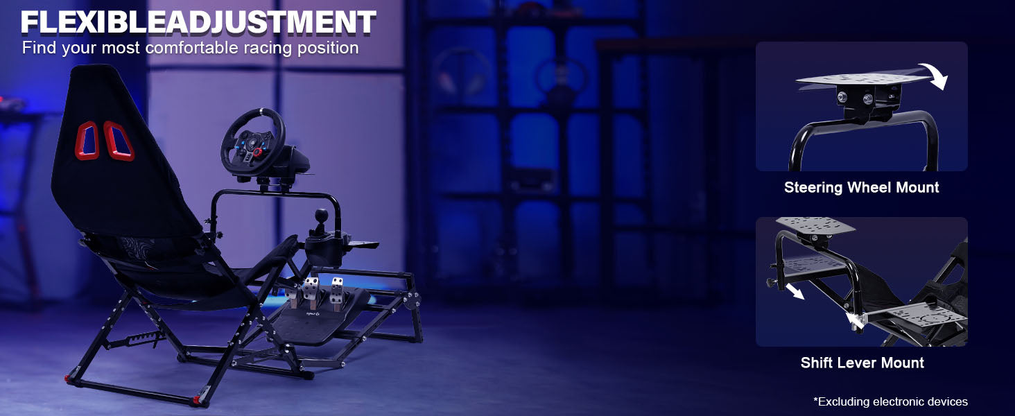 Marada Racing Sim Rig Cockpit with Seat for Logitech G29 G920 G923 | X