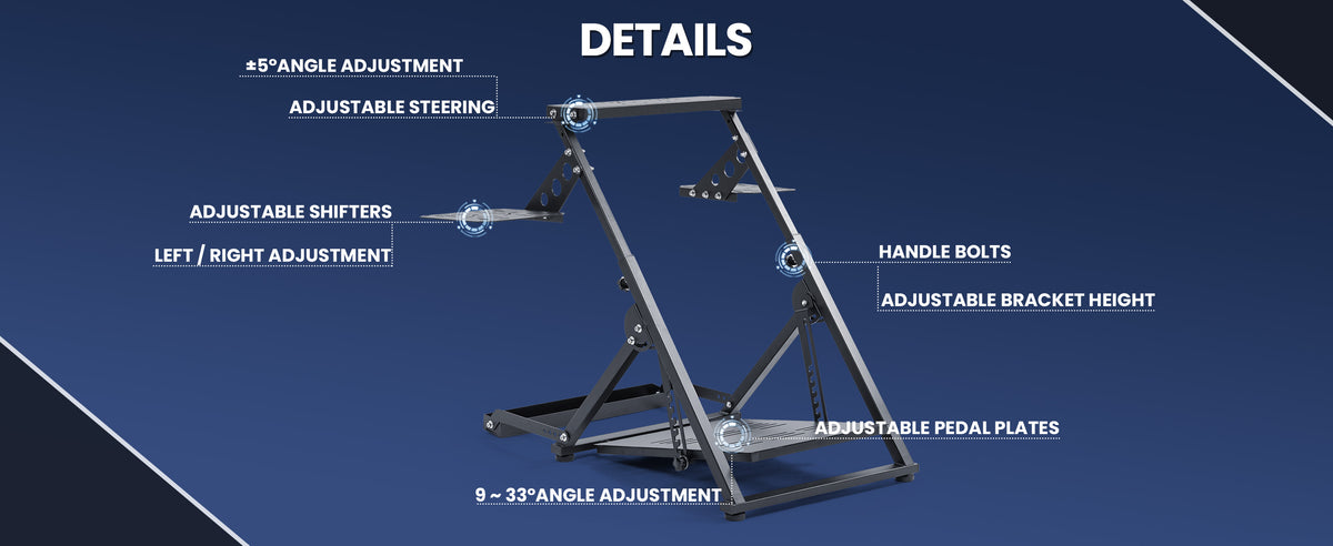 Marada Foldable Racing Sim Marada Foldable Racing Wheel Stand Flight Sim Cockpit Compatible with