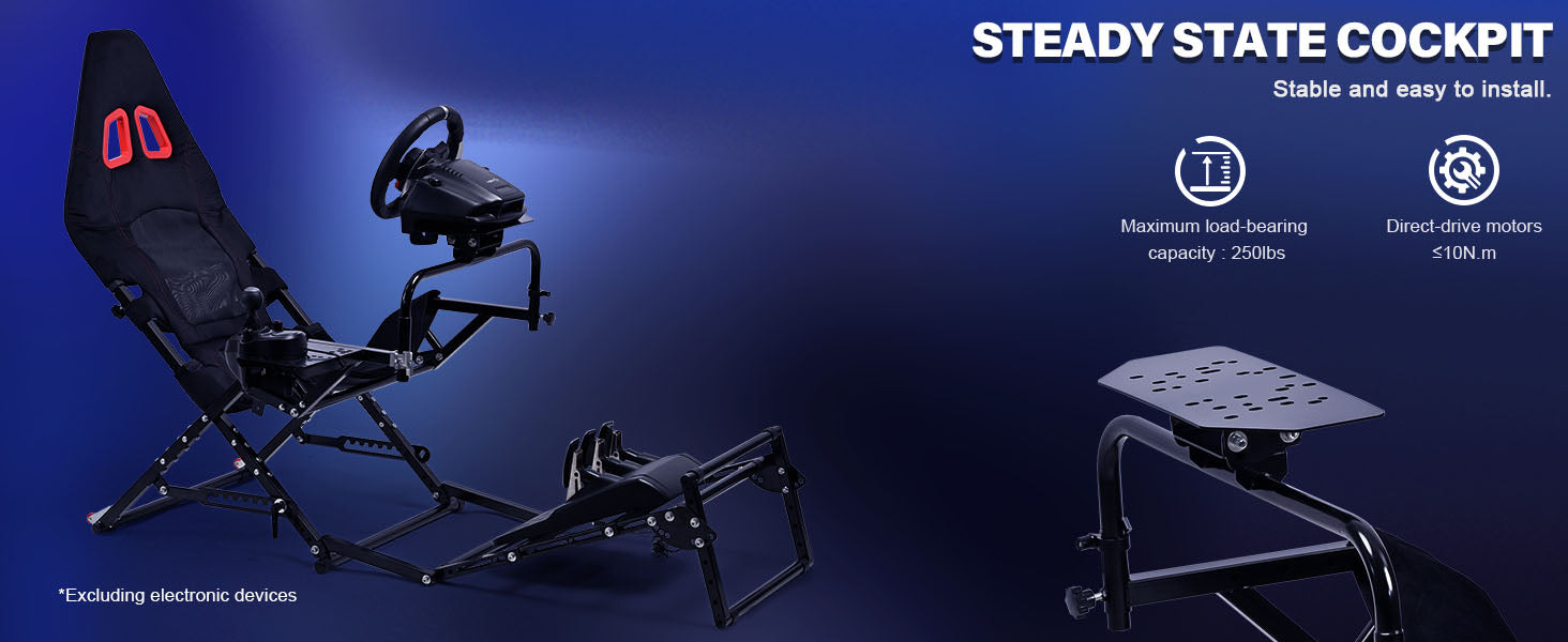 Marada Racing Sim Rig Cockpit with Seat for Logitech G29 G920 G923 | X