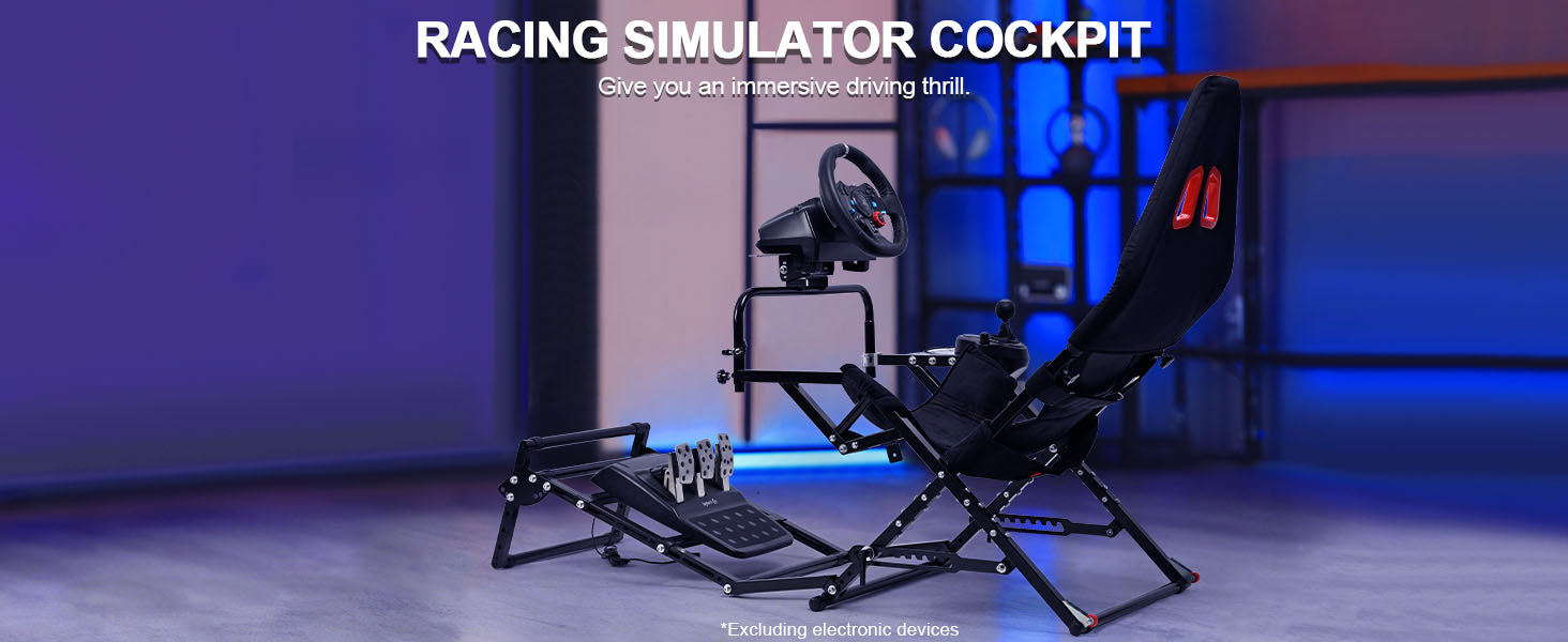 Marada Racing Sim Rig Cockpit with Seat for Logitech G29 G920 G923 | X