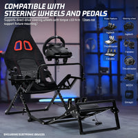 Marada Racing Sim Rig Cockpit with Seat for Logitech G29 G920 G923 | X-Type Stable Frame Structure | Wheel & Pedals Not Included