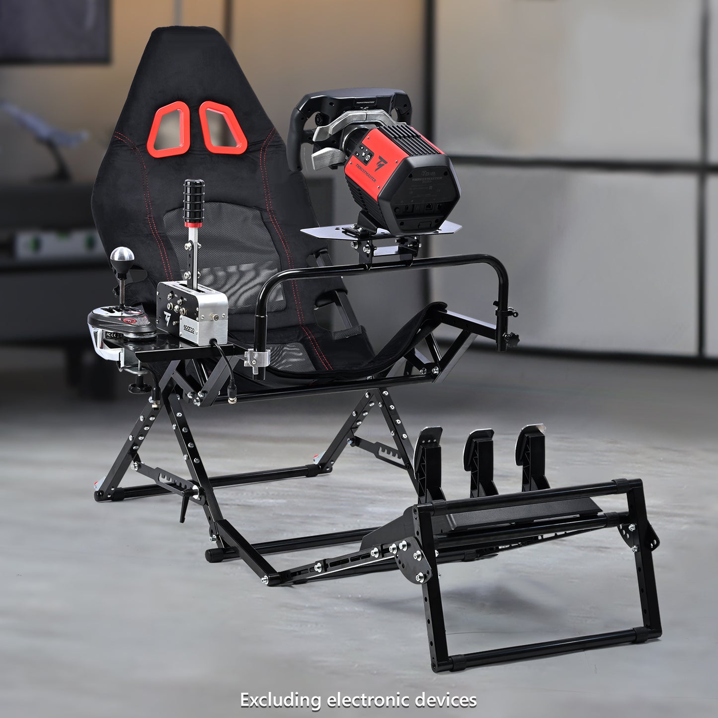 Marada Racing Sim Rig Cockpit with Seat for Logitech G29 G920 G923 | X-Type Stable Frame Structure | Wheel & Pedals Not Included