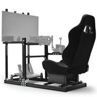 Marada 3060 Aluminum Racing Cockpit with Black PVC Seat and Integrated Display Mount, Compatible with Logitech G29 Series and Other Mainstream Steering Wheels, Includes Cockpit Frame Only - Electronics Not Included