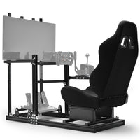 Marada 3060 Aluminum Racing Cockpit with Black PVC Seat and Integrated Display Mount, Compatible with Logitech G29 Series and Other Mainstream Steering Wheels, Includes Cockpit Frame Only - Electronics Not Included