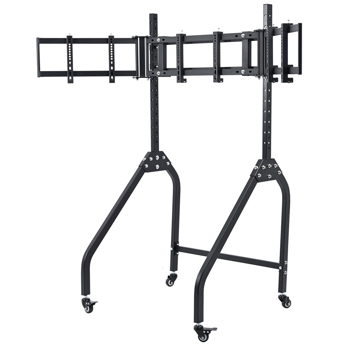 Marada Ergonomic Triple Monitor Stand with Brake Casters: Height, Tilt & Spacing Adjustment for 27 to 32 inch Screens, Applicable to all Game Stands in Our Store