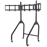 Marada Ergonomic Triple Monitor Stand with Brake Casters: Height, Tilt & Spacing Adjustment for 27 to 32 inch Screens, Applicable to all Game Stands in Our Store
