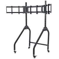 Marada Ergonomic Triple Monitor Stand with Brake Casters: Height, Tilt & Spacing Adjustment for 27 to 32 inch Screens, Applicable to all Game Stands in Our Store