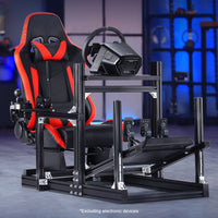 Marada 4080 Aluminum Alloy Racing Cockpit – Stable F1-Style Simulator Stand with Ergonomic Red Seat for Logitech/Thrustmaster/Fanatec Wheels. (Electronics Not Included)