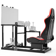 Marada 3060 Aluminum Racing Simulator Cockpit with Red Seat & Monitor Stand, Compatible with Logitech G29/G920/G923, Wheel & Pedals Not Included