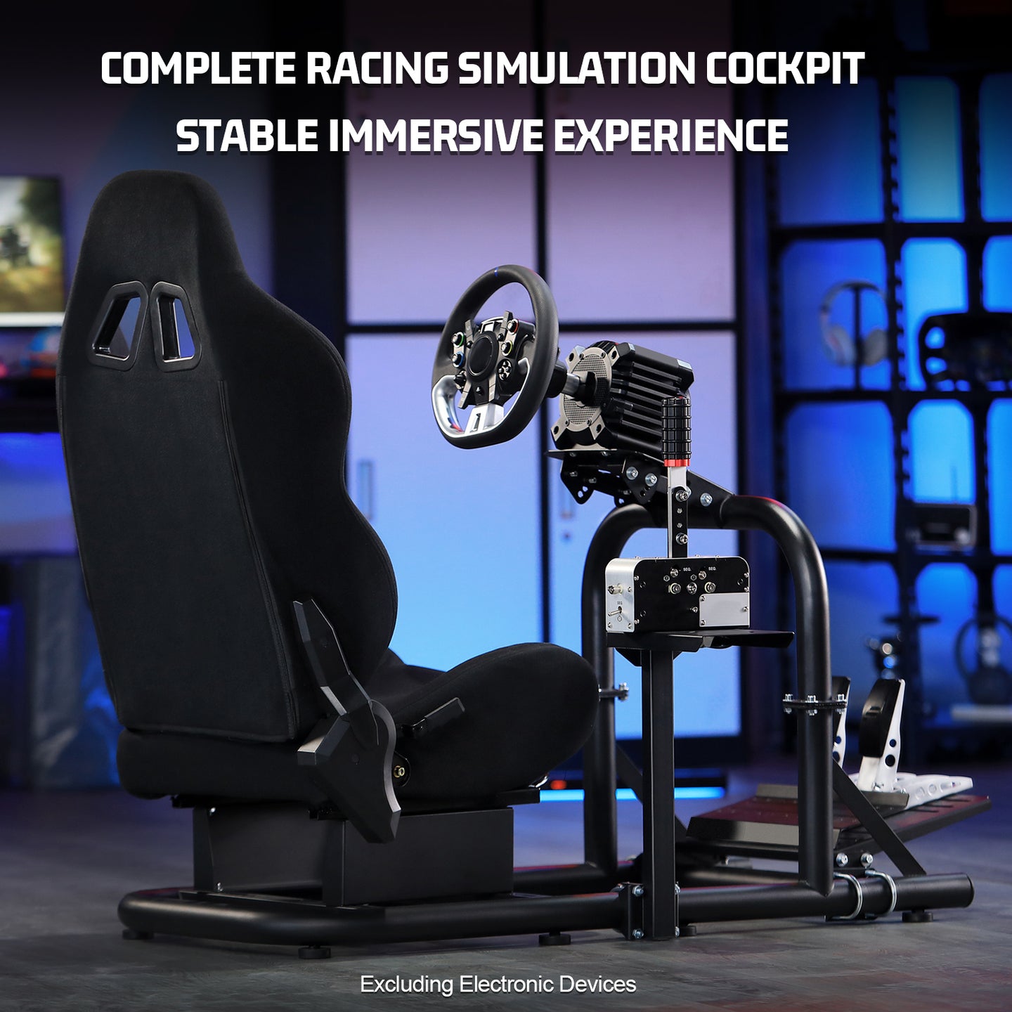 Marada G920 Racing Simulator Cockpit Frame Large Round Tube Stable and Adjustable Racing Wheel Stand Fit for Logitech G25 G27 G29 G920 Thrustmaster T80 T150 Wheel, Pedals and Shifter Not Include（with Seat） Visit the Marada Store