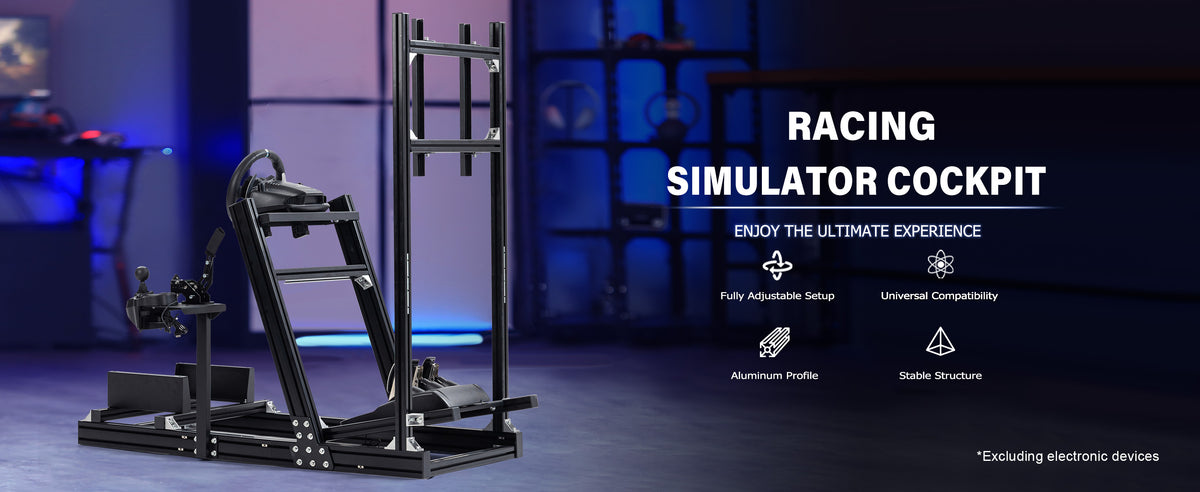 Marada Sim Racing Rig Marada Sim Racing Cockpit 4080 Aluminum Frame Compatible with Thrustma