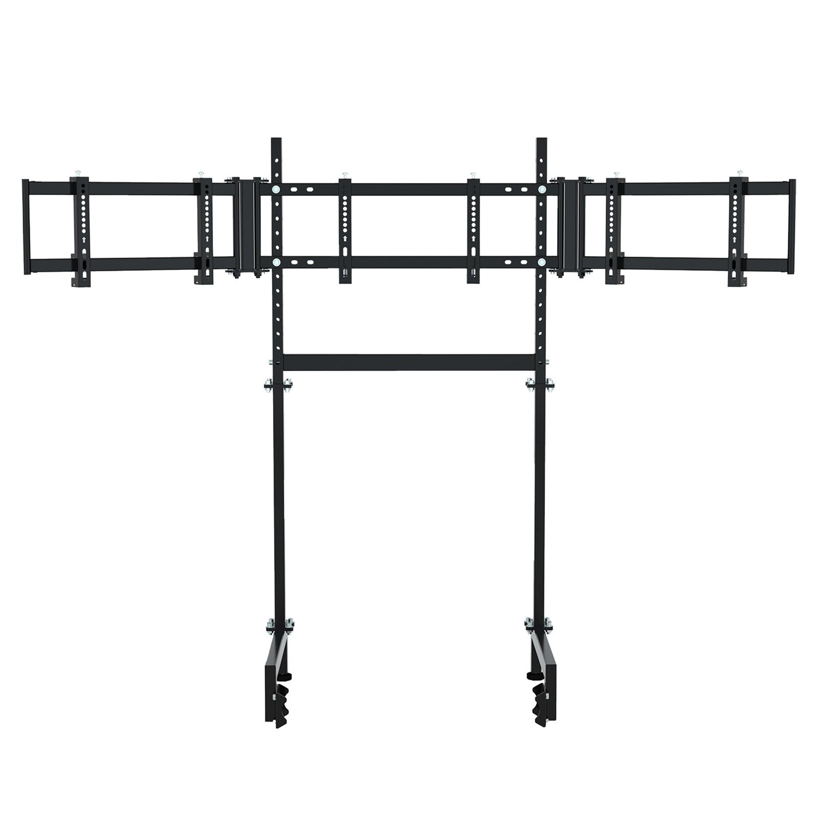 Marada Racing Simulator Triple Monitor Stand Compatible with round tube racing simulator cockpits, supports three screens