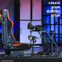 Marada Adjustable Racing Simulator Cockpit Frame with Gear Shifter Mount fit for Logitech G25 G27 G29 G920 with Red Seat