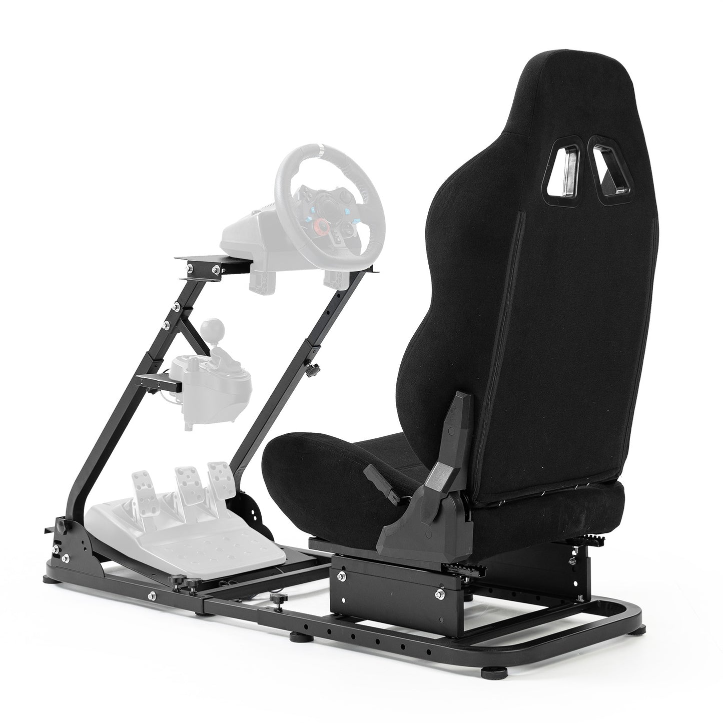 Marada Racing Seat Simulator Cockpit Height Adjustable Racing Steering Wheel Stand/Fits Fantec, Logitech G25, G27, G29, Thrustmaster/Compatible with Xbox One, Playstation, PC Platforms