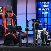 Marada Flight & Racing Sim Cockpit with Red Seat Fits for HOTAS Warthog Logitech G29