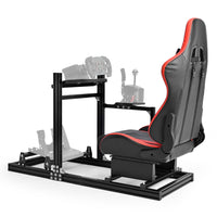 Marada Adjustable 3060 Aluminum Racing Sim Cockpit with Red Seat Compatible with Logitech G920