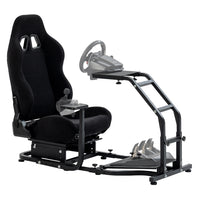 Marada Racing Cockpit Frame Heifht Adjustable with Seat Tilt-Adjustable for G29 G920 T300RS T150 PS4 Xbox Wheel,Pedals NOT Included