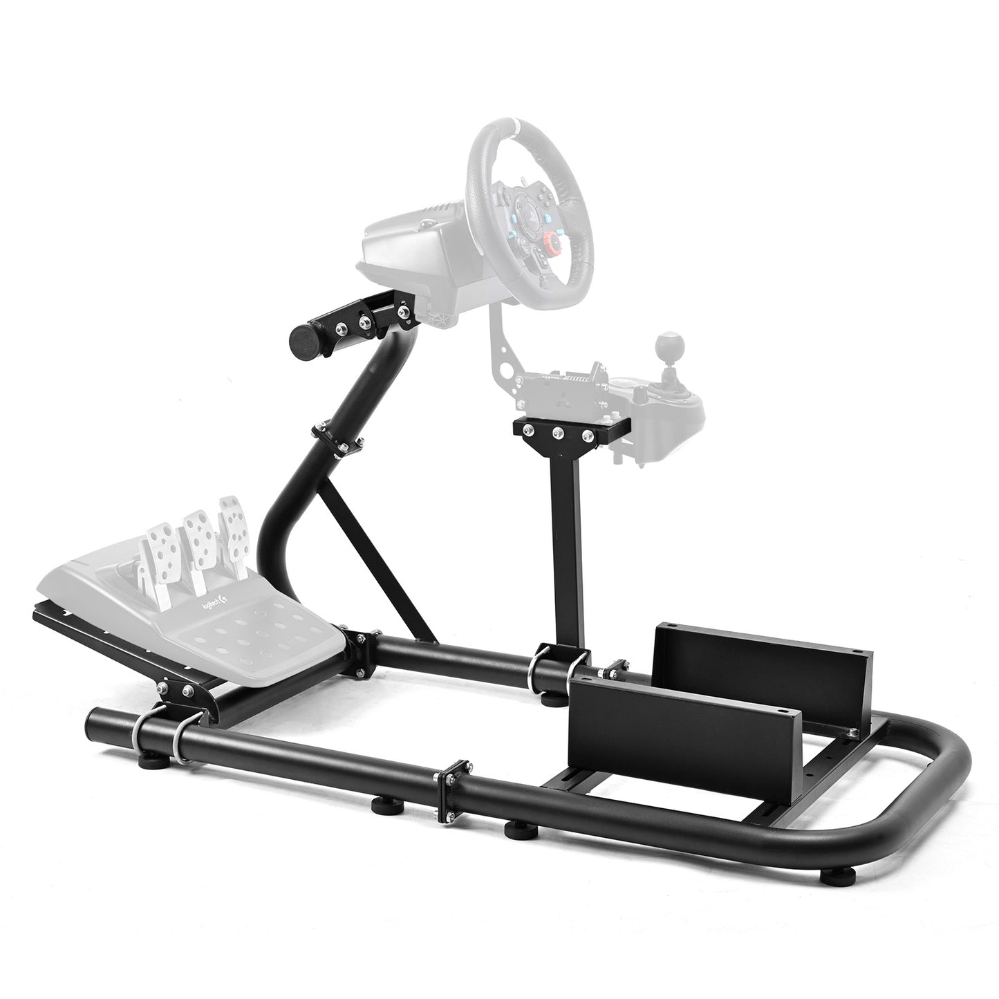 Marada Racing Simulator Frame Adjustable Wheel Stand Round Tube Upgrade fit for Logitech G25 G27 G29 G920 Thrustmaster Tx 458, T500 RS, T300RS Wheels, Shifter and Pedals not Include