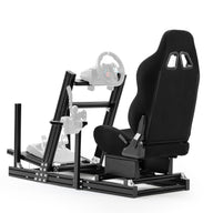 Marada Adjustable 4080 Aluminum Sim Racing Cockpit with Seat Compatible with Major Brands No Wheel Pedals