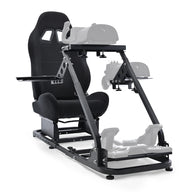 Marada Flight Sim Cockpit with Black Seat and Racing Wheel Stand for Driving and Flight Simulator Fit for HOTAS Warthog, Thrustmaster,Logitech Adjustable |Throttle,Joystick,Keyboard not Included|