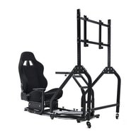 Marada Racing Sim Cockpit with Black Seat & Single Monitor Mount works with Logitech Thrustmaster electronics not included