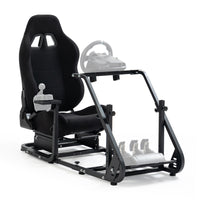Marada Racing Cockpit Frame Compatible with G25 G27 G29 G920 Height Adjustable Racing Wheel Stand Wheel and Pedals Not Included（with Seat）